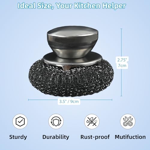 2 Pack Stainless Steel Scrubber Set, Durable & Convenient Stainless Steel - Image 6