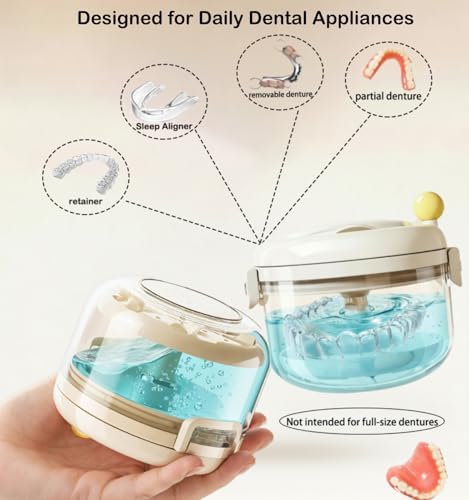 Denture Bath Cup，Retainer Cleaner Case Box, Night Mouth Guard Case Holder - Image 4