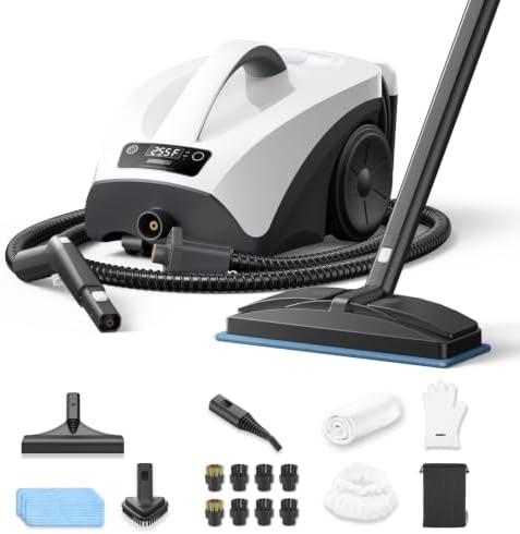 Steam Cleaner: 40s Fast Heating-0.66Gal Large Tank-21 PCS Kit-No Cooling-Refill by GROBELL
