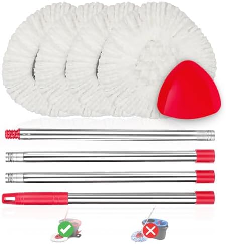 4 Pack Spin Mop Replacements Heads Compatible by Hakfhsd