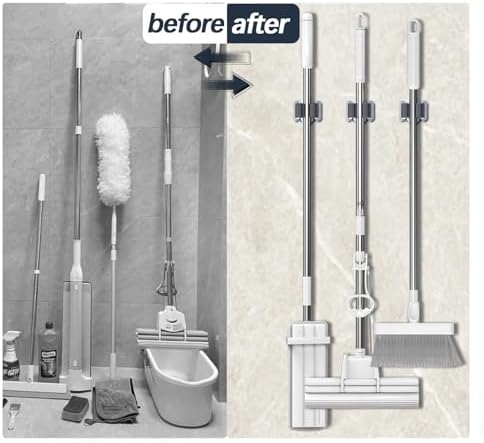 3-H Mop Holder 12 Pack, Brush Holder, Broom Holder Wall Mounted - Image 6