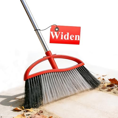 15.7" Heavy Duty Outdoor Broom, Adjustable Handle by MULING