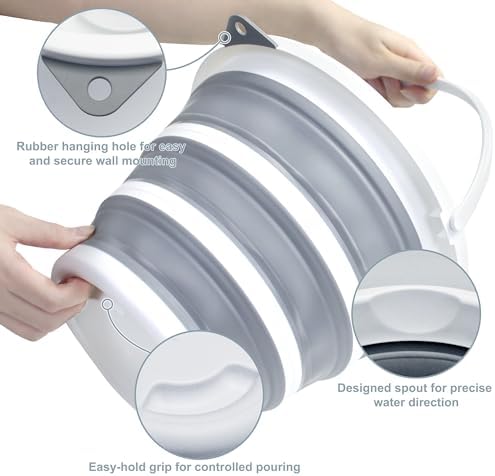 Goderewlid Collapsible Bucket 2.6 Gal/10L, Space-Saving, Portable Foldable - Image 3