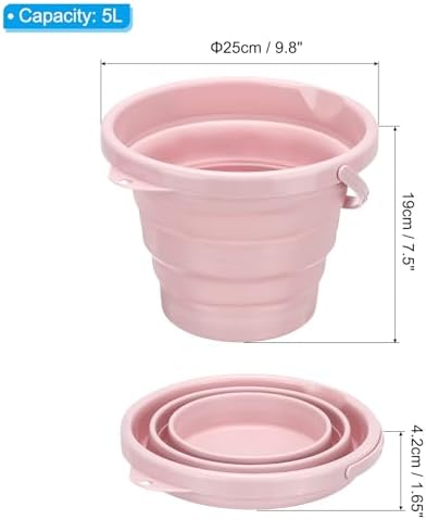 PATIKIL Collapsible Bucket 5L/1.3Gallon, Small Foldable Bucket Portable Plastic - Image 2