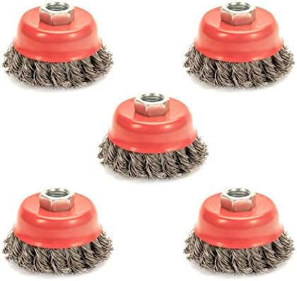 AUPREX 5 Pack Knotted Wire Cup Brush by AUPREX