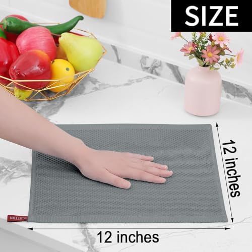 Homaxy 100% Cotton Waffle Weave Kitchen Dish Cloths 24-Pack - Image 5