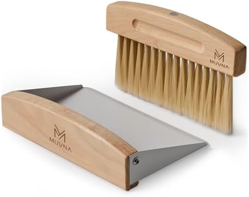 Coffee Brush & Dustpan Set, Magnetic Snap-Together Storage by MUVNA