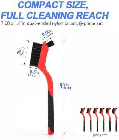 6 Pcs Nylon Cleaning Brushes, Non Scratch Detail Cleaning Brush - Image 2