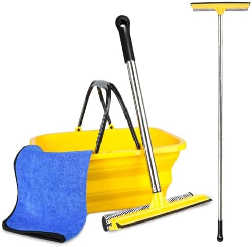 Window Cleaning Kit with 10L Collapsible Bucket by MULING