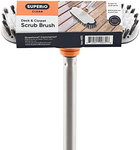Superio Deck Scrub Brush with Long Handle, Heavy Duty Stiff Bristles Grout - Image 6