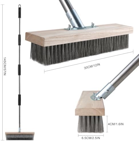 Mitclear Wire Brush Long Handle 57'' Remove Moss on Deck Concrete Patio - Image 4