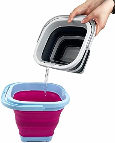 SAMMART Collapsible Rectangular Cleaning Bucket 5L- Foldable Camping Beach Sand - Image 7