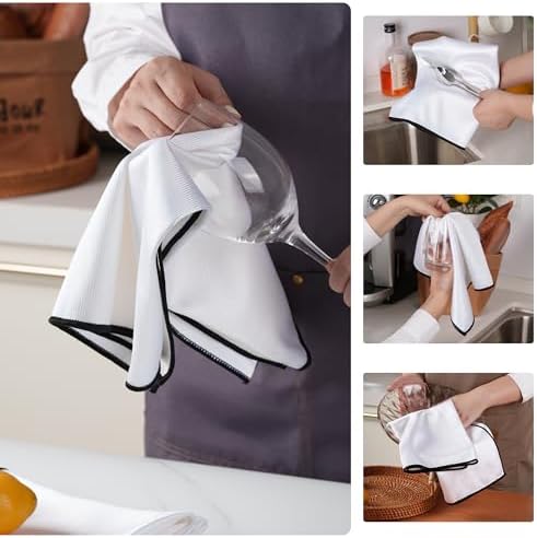 POLYTE Lint Free Microfiber Wine Glass Fine Polish Cloth 18x28 in, 2 Pack - Image 2