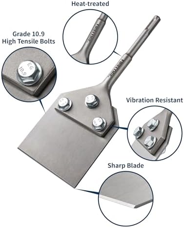 Firecore SDS Plus Floor Scraper, 4 Inch Wide Tile Thinset Removal Chisel Bit - Image 2