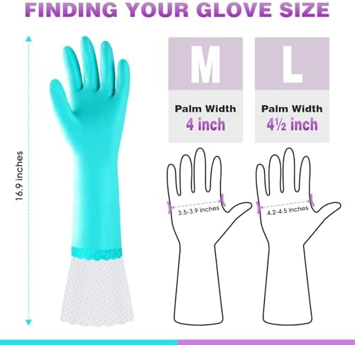 Elgood Reusable Long Dishwashing Cleaning Gloves - Image 5