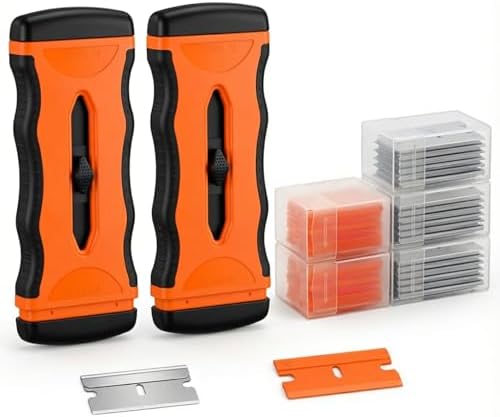 Mister Rui 2 Pack Razor Scraper, 20 Blades, Retractable by MisterRui