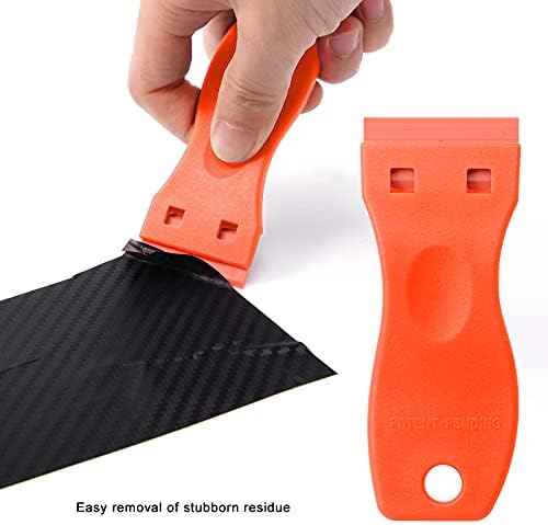 FOSHIO 2PCS Orange Plastic Razor Blade Scraper Tool and 100PCS Orange Plastic - Image 6