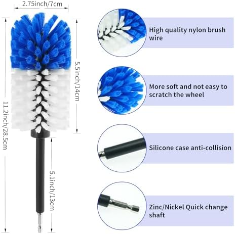 Wheel Brush, Soft Drill Wheel Cleaner Brush, Drill Brush - Image 5