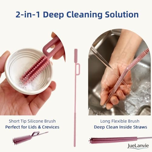 Silicone Straw Cleaner Brush, 2 Pack Extra Long Straw Cleaning Brushes - Image 2