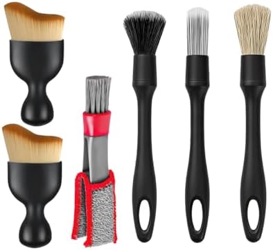 6PCS Car Detailing Brush Kit, Includes Ultra Soft No Scratch Boars & Vent by Unknown