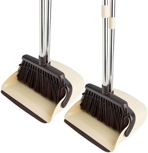 2-Pack Broom and Dustpan Combo Set by XXFLOWER