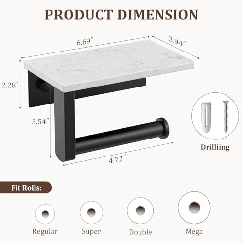BWE Matte Black Toilet Paper Holder - Image 3
