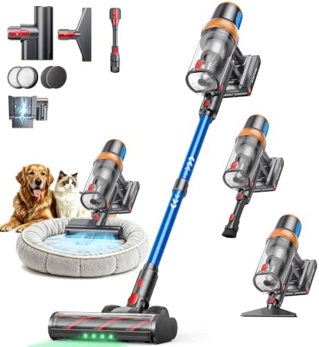 Cordless Vacuum Cleaner, 650W 55KPA 70Mins Vacuum Cleaners by INTETURE