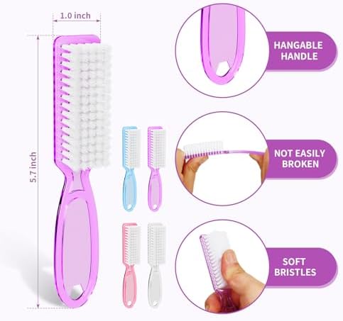 SQULIGT 12 Pcs Handle Grip Cleaning Brushes, Hand Fingernail Nail Scrub - Image 2