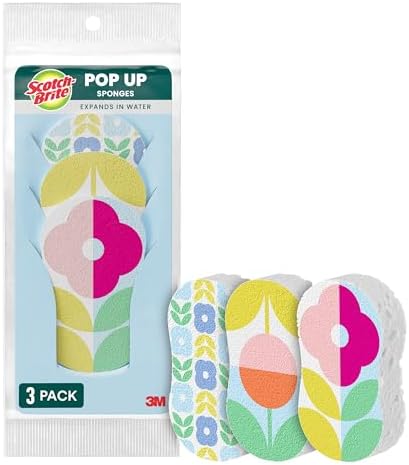 Scotch-Brite Brite Blooms Pop Up Kitchen Sponges, 3 Pack by Scotch-Brite