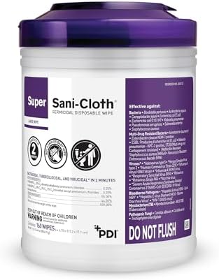 Professional Disposables Surface Disinfectant Super Sani-Cloth Wipes by PDI