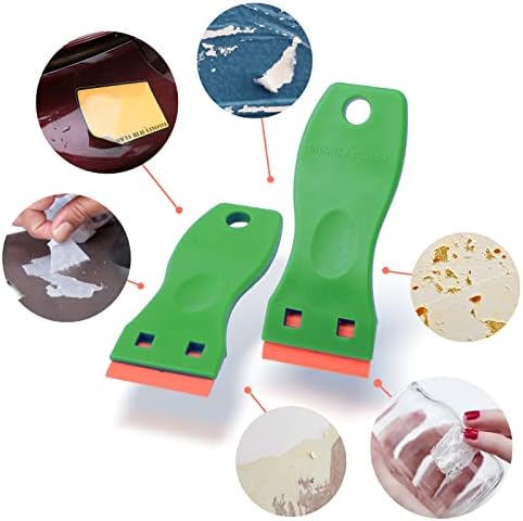 FOSHIO 2PCS Green Plastic Razor Sticker Remover Paint Scrapers - Image 5