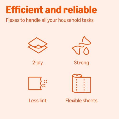 Amazon Basics 2-Ply Flex-Sheets Paper Towels, 12 Basics Rolls = 40 Regular Rolls - Image 5