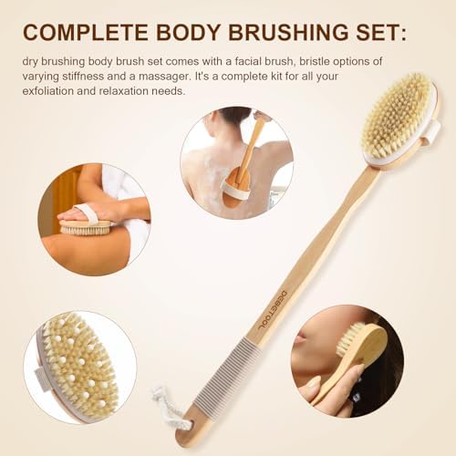 DEBETOOL Dry Brush Set with 3 Detachable Heads, Natural Boar Bristle - Image 2