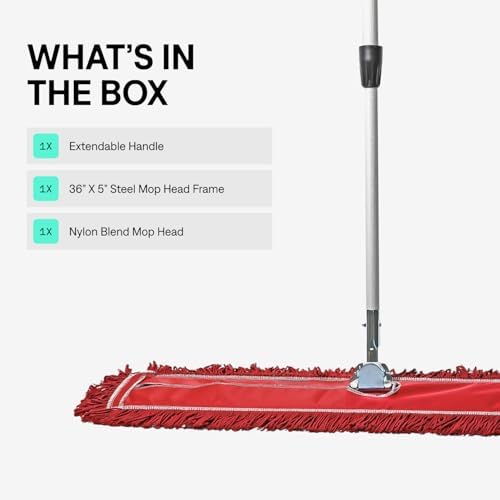 36 Inch Red Commercial Dust Mop & Floor Sweeper - Image 4
