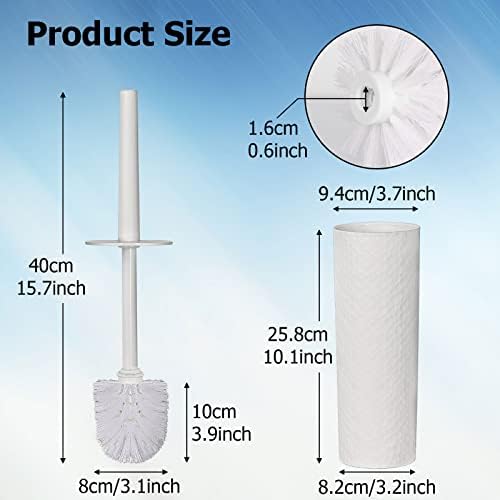 Topsky Toilet Brush & Holder Set, 2 Pack Plastic Round Barrel Loo Brush - Image 2
