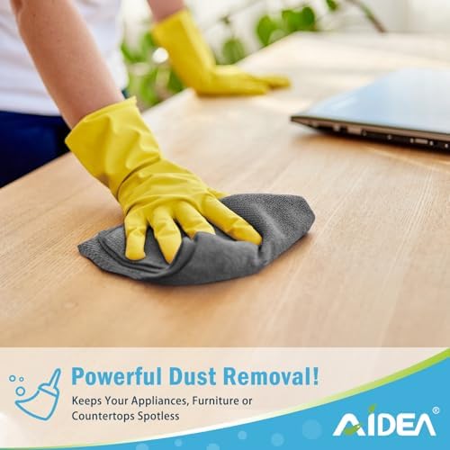 AIDEA Microfiber Cleaning Cloth Grey-100PK, Cleaning Rags - Image 3
