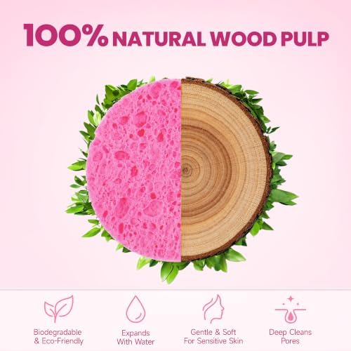 80 Count Compressed Facial Sponges 100% Natural Cellulose Eco-Friendly Makeup - Image 6