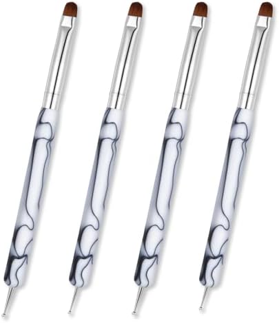 4pcs French Gel Nail Art Brush Acrylic Two Way Nail Art Brush by Unknown