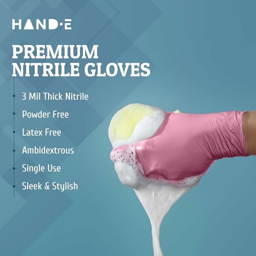 Hand-E Touch Pink Nitrile Disposable Gloves - Image 5