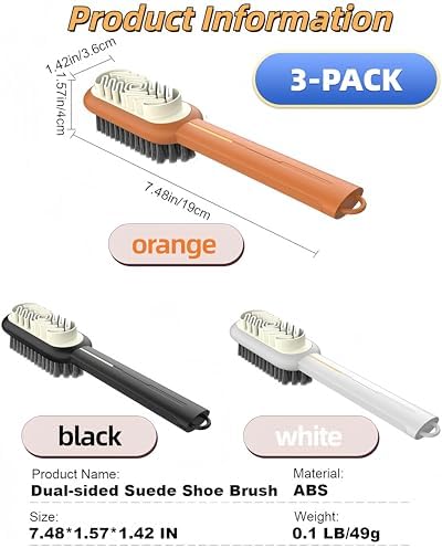 Suede Shoe Brush, 3 Pack Rubber Shoe Brushes, Suede Cleaner Brush - Image 2