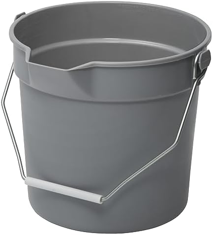 Winco 10 qt Gray Heavy-Duty Plastic Bucket/Utility Pail by Winco