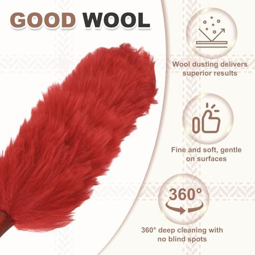 uxcell Wool Duster, 24.4" Natural Feather Cleaner Household Cleaning Duster - Image 5