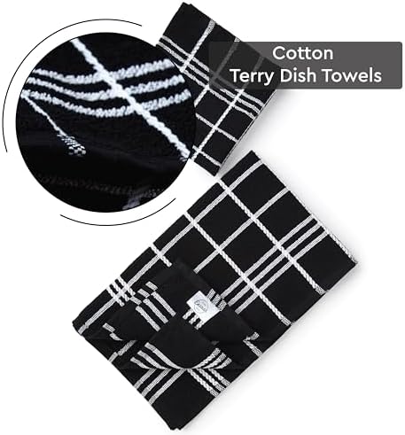 Encasa XO Kitchen Towels, Absorbent Cotton Cloths 12"x12" - Image 5