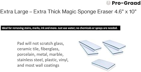 4610 Eraser Pads 4.5" x 10" Melamine Mop Sponges, 10 Pack - Image 3