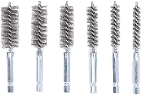 6 Piece Bore Cleaning Brush Set 1/4 Inch Hex Shank by FTVOGUE
