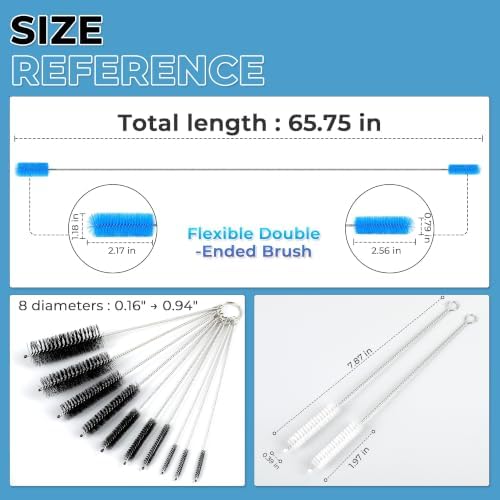 Flexible Drain Brush, 67-Inch Double-Ended Spring Pipe Cleaner - Image 2