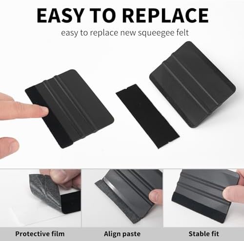 AMZDEPOT Vinyl Wrap Squeegee 2Pcs Black - Image 3