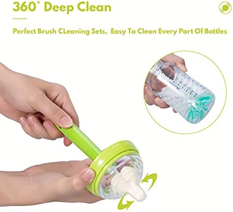 Baby Bottle Brush Kit with Suction Base, Hidden Cleaner & Sponge - Image 4
