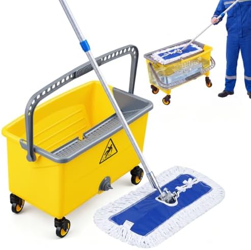 Microfiber Mop and 42L Commercial Mop Bucket by Kritkin