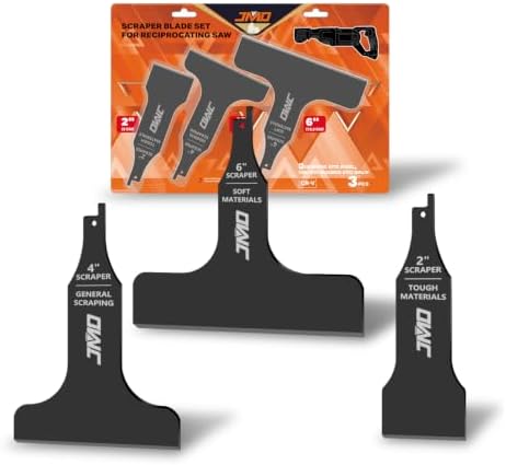 JMD 3-Piece Reciprocating Saw Scraper Blades Set, Scraping Tool Attachment by JMD